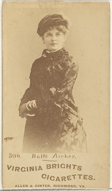 Card 300, Belle Archer, from the Actors and Actresses series (N45, Type 1) for Virginia Brights Cigarettes