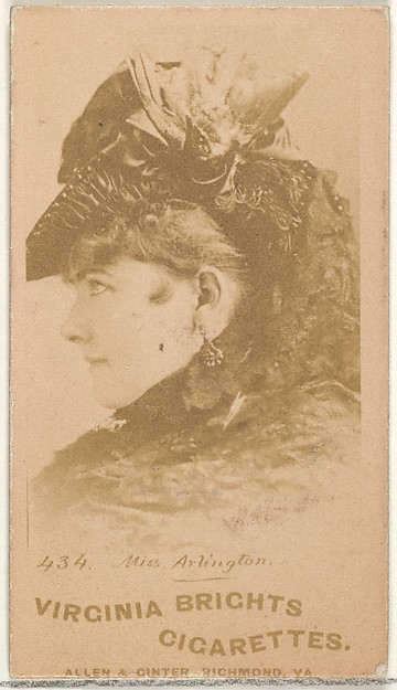 Card 434, Miss Arlington, from the Actors and Actresses series (N45, Type 1) for Virginia Brights Cigarettes