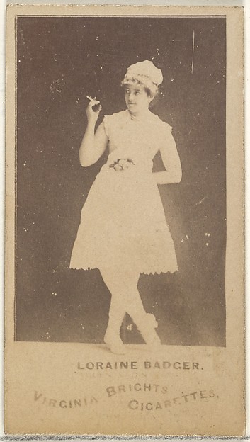 Loraine Badger, from the Actors and Actresses series (N45, Type 1) for Virginia Brights Cigarettes