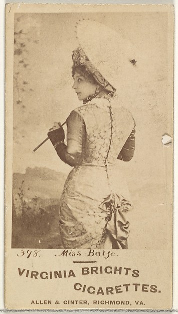 Card 398, Miss Balse, from the Actors and Actresses series (N45, Type 1) for Virginia Brights Cigarettes