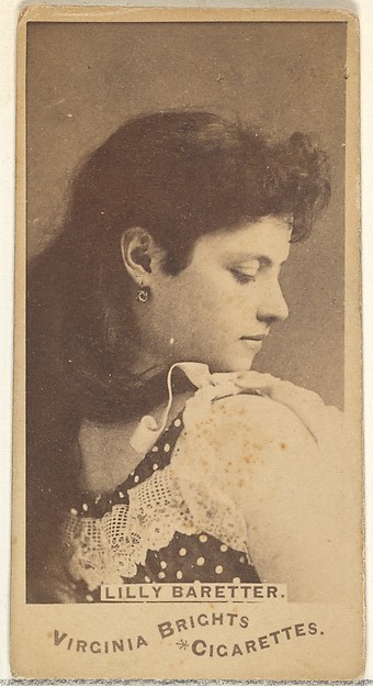 Lilly Baretter, from the Actors and Actresses series (N45, Type 1) for Virginia Brights Cigarettes