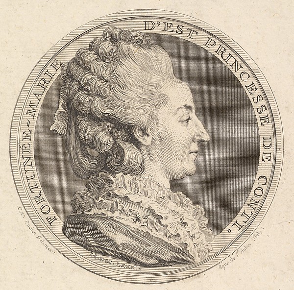 Print of a Portrait Medal of Fortunée-Marie d'Est, Princesse de Conti