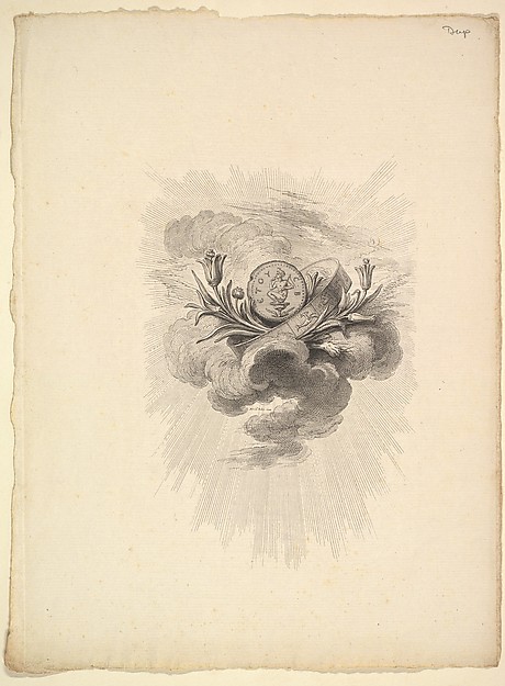 Vignette with a Medal depicting Harpocrate and Lotus Flowers, Volume I, Page 12, from Description des Principales Pierres gravées du Cabinet de S.A.S. Monseigneur le Duc d'Orléans Premier Prince du sang. A Paris chez M. l'abbé de la Chau au Palais-Royal M. l'abbé Le Blond au collége Mazarin Et chez Pissot, libraire, quai des Augustins