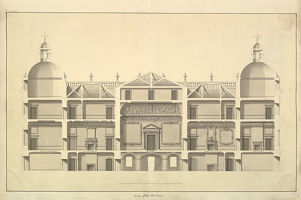 Section of the West Front, Houghton Hall, Norfolk