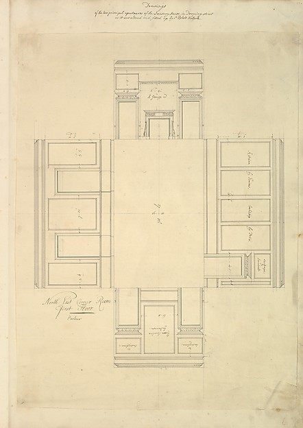 Treasury House, 10 Downing Street, London: Plan of the First-floor Parlor (Northeast Corner Room)