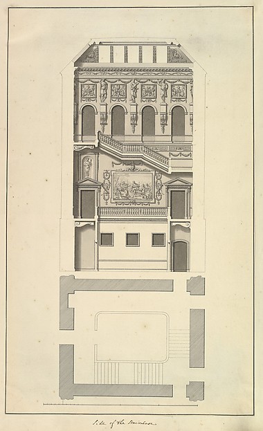 Side of the Staircase, Houghton Hall, Norfolk, Elevation
