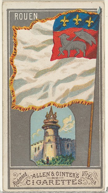 Rouen, from the City Flags series (N6) for Allen & Ginter Cigarettes Brands by Allen & Ginter, The Metropolitan Museum of Art