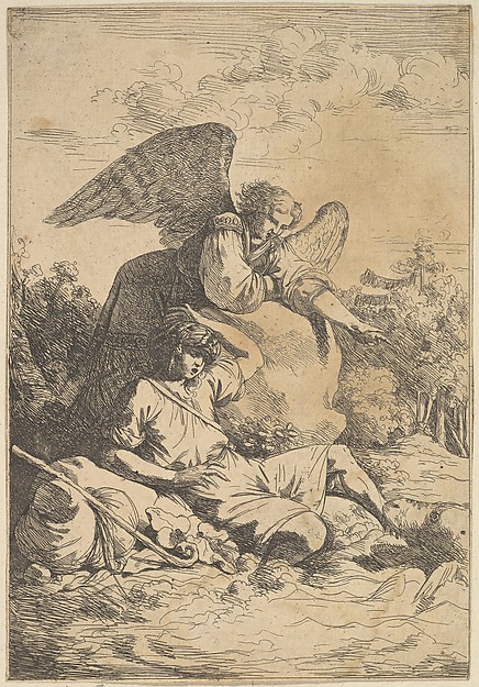 Tobie effrayé par le poisson (Tobias frightens the fish)