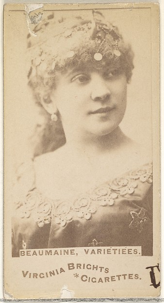 Beaumaine, Varietiees, from the Actors and Actresses series (N45, Type 1) for Virginia Brights Cigarettes