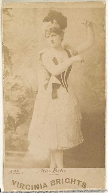 Card 533, Miss Behr, from the Actors and Actresses series (N45, Type 1) for Virginia Brights Cigarettes