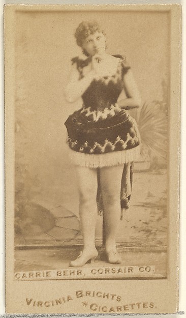 Carrie Behr, Corsair Co., from the Actors and Actresses series (N45, Type 1) for Virginia Brights Cigarettes