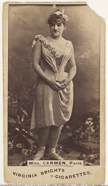 Mlle. Carmen, Paris, from the Actors and Actresses series (N45, Type 1) for Virginia Brights Cigarettes