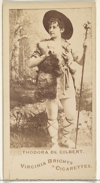 Theodora de Gilbert, from the Actors and Actresses series (N45, Type 1) for Virginia Brights Cigarettes