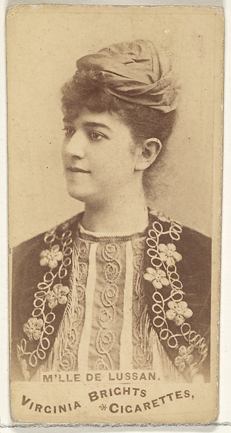 Mlle. de Lussan, from the Actors and Actresses series (N45, Type 1) for Virginia Brights Cigarettes