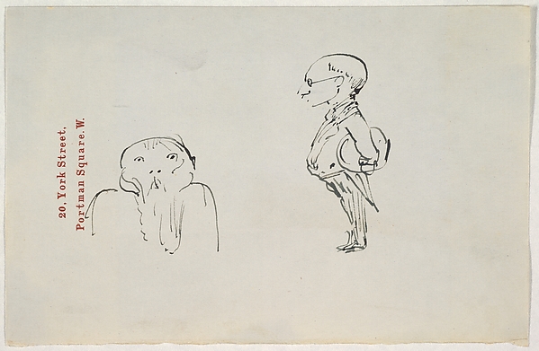 Caricature of Two Men (one of them possibly Edward Burne-Jones)