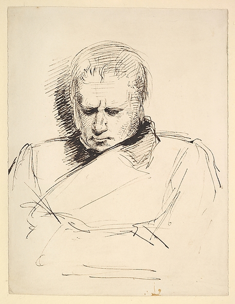 Study of a man gazing down