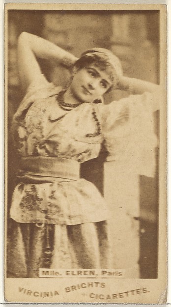 Mlle. Elren, Paris, from the Actors and Actresses series (N45, Type 1) for Virginia Brights Cigarettes