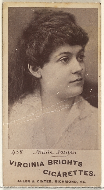 Card 438, Marie Janson, from the Actors and Actresses series (N45, Type 1) for Virginia Brights Cigarettes