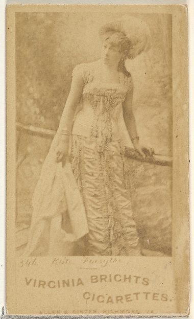 Card 346, Kate Forsyth, from the Actors and Actresses series (N45, Type 1) for Virginia Brights Cigarettes