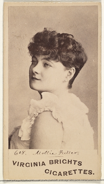 Card 608, Mollie Fuller, from the Actors and Actresses series (N45, Type 1) for Virginia Brights Cigarettes