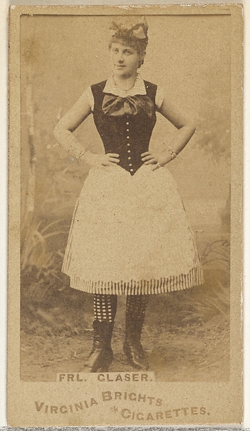 Fräulein Glaser, from the Actors and Actresses series (N45, Type 1) for Virginia Brights Cigarettes