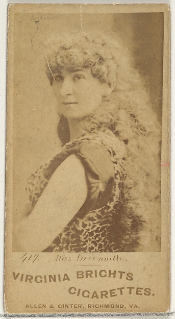 Card 419, Miss Greenville, from the Actors and Actresses series (N45, Type 1) for Virginia Brights Cigarettes