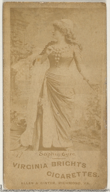 Card 277, Sophie Gyre, from the Actors and Actresses series (N45, Type 1) for Virginia Brights Cigarettes