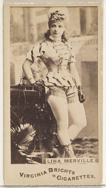 Lina Merville, from the Actors and Actresses series (N45, Type 1) for Virginia Brights Cigarettes