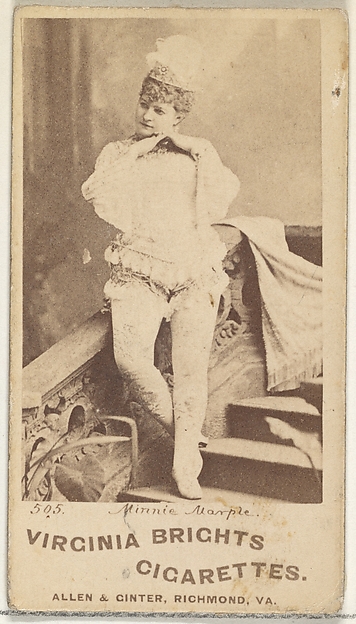 Card 505, Minnie Marple, from the Actors and Actresses series (N45, Type 1) for Virginia Brights Cigarettes