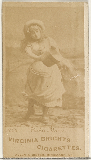 Card 280, Paola Marie, from the Actors and Actresses series (N45, Type 1) for Virginia Brights Cigarettes