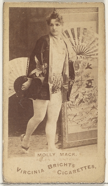 Molly Mack, from the Actors and Actresses series (N45, Type 1) for Virginia Brights Cigarettes