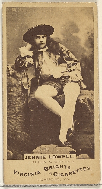 Jennie Lowell, from the Actors and Actresses series (N45, Type 1) for Virginia Brights Cigarettes
