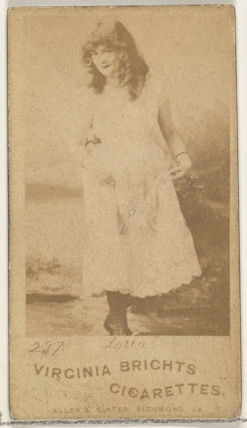 Card 297, Lotta, from the Actors and Actresses series (N45, Type 1) for Virginia Brights Cigarettes