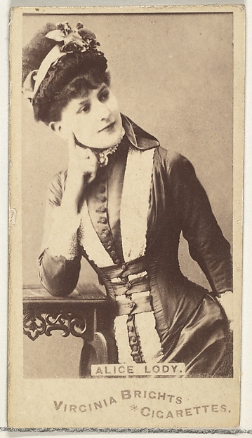 Alice Lody, from the Actors and Actresses series (N45, Type 1) for Virginia Brights Cigarettes