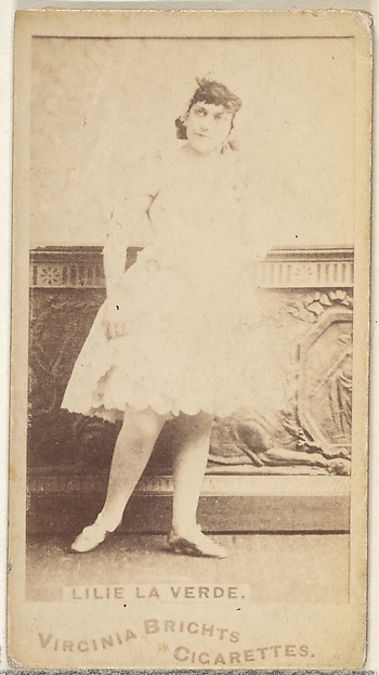 Lilie La Verde, from the Actors and Actresses series (N45, Type 1) for Virginia Brights Cigarettes