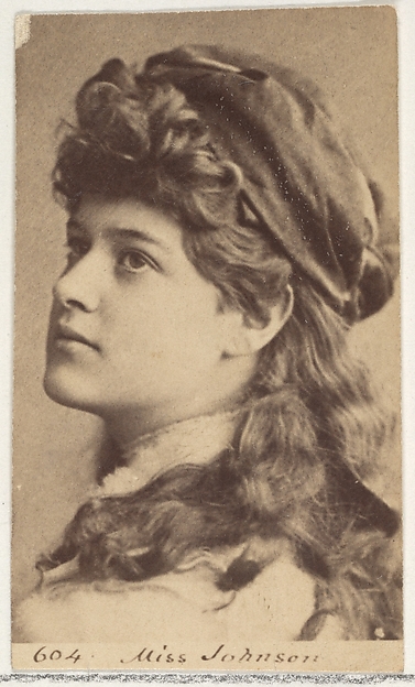 Card 604, Miss Johnson, from the Actors and Actresses series (N45, Type 1) for Virginia Brights Cigarettes