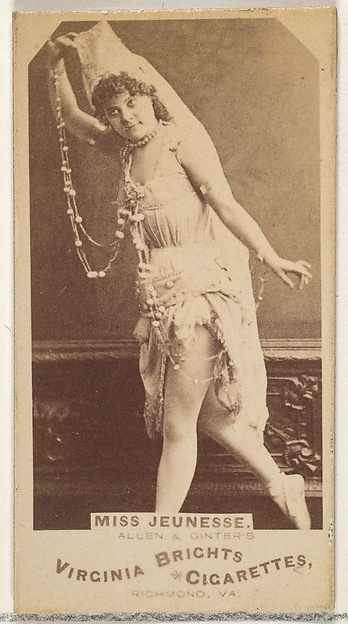 Miss Jeunesse, from the Actors and Actresses series (N45, Type 1) for Virginia Brights Cigarettes
