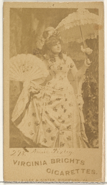 Card 298, Annie Pixley, from the Actors and Actresses series (N45, Type 1) for Virginia Brights Cigarettes
