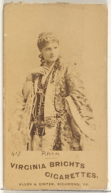 Card 417, Rhea, from the Actors and Actresses series (N45, Type 1) for Virginia Brights Cigarettes