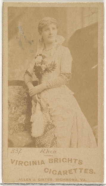 Card 337, Rhea, from the Actors and Actresses series (N45, Type 1) for Virginia Brights Cigarettes