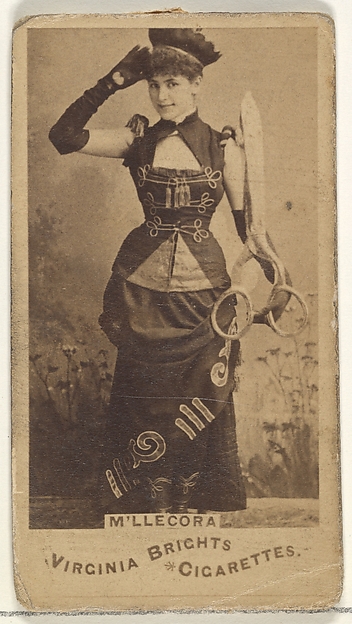 M'lle Cora, from the Actors and Actresses series (N45, Type 1) for Virginia Brights Cigarettes