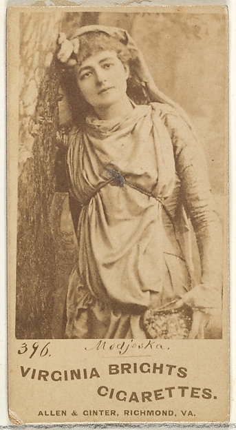 Card 396, Modjeska, from the Actors and Actresses series (N45, Type 1) for Virginia Brights Cigarettes