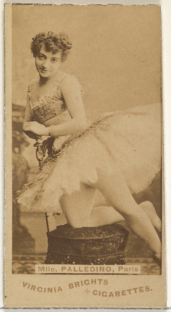 Mlle. Palledino, Paris, from the Actors and Actresses series (N45, Type 1) for Virginia Brights Cigarettes
