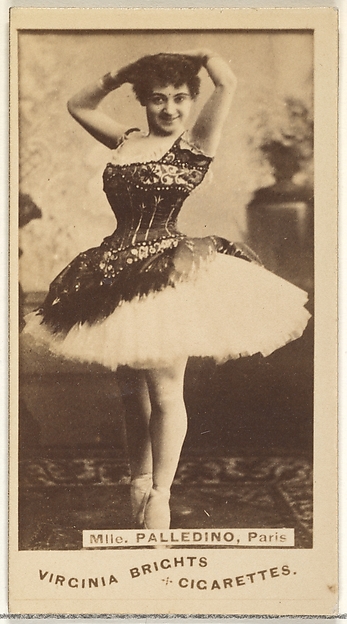 Mlle. Palledino, Paris, from the Actors and Actresses series (N45, Type 1) for Virginia Brights Cigarettes