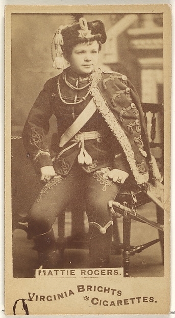 Mattie Rogers, from the Actors and Actresses series (N45, Type 1) for Virginia Brights Cigarettes