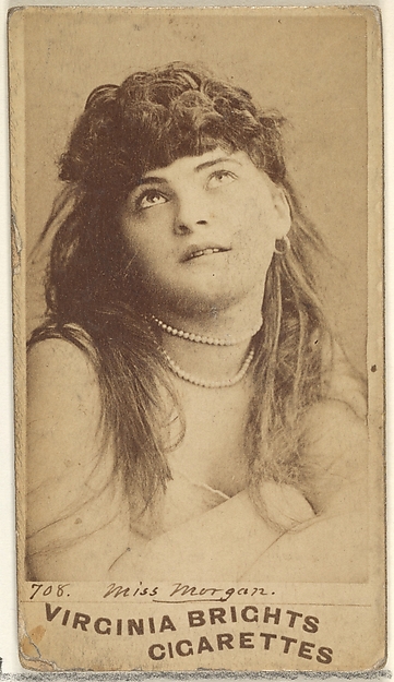 Card 708, Miss Morgan, from the Actors and Actresses series (N45, Type 1) for Virginia Brights Cigarettes