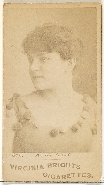 Card 606, Katie Uart, Corsair Co., from the Actors and Actresses series (N45, Type 1) for Virginia Brights Cigarettes