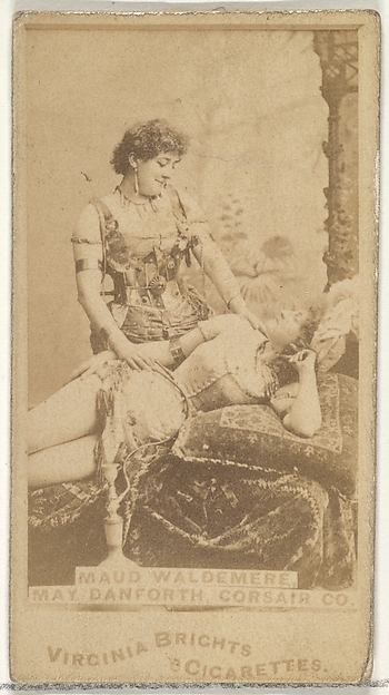 Maud Waldemere and May Danforth, Corsair Co., from the Actors and Actresses series (N45, Type 1) for Virginia Brights Cigarettes
