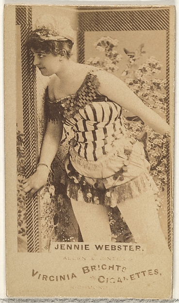 Jennie Webster, from the Actors and Actresses series (N45, Type 1) for Virginia Brights Cigarettes