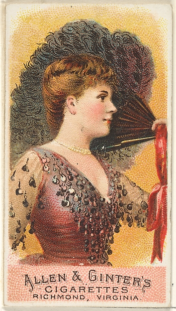 Plate 1, from the Fans of the Period series (N7) for Allen & Ginter Cigarettes Brands